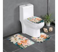 WZYWHJ Pure Lily Lot de 4 tapis de salle de bain antidérapants, durables, faciles à nettoyer, adaptés pour la salle de bain et les toilettes