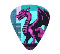 Wzywhj Purple Dragon Printing Lot de 12 médiators pour guitare acoustique et électrique Prise en main facile