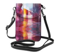 WZYWHJ Quantum Sac à bandoulière à rabat en cuir avec motif cube pour téléphone portable - Cadeau polyvalent pour la marche, le camping, le shopping et les voyages