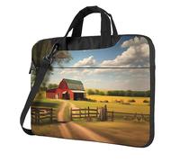 WZYWHJ Ranch View Prints Sac pour ordinateur portable avec intérieur doux, plusieurs poches, idéal pour les hommes, les voyages et les affaires, noir, 13"