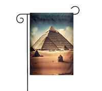 WZYWHJ Rêver des pyramides de Khoufu Drapeau de jardin imprimé Décoration 30,5 x 45,7 cm pour un environnement extérieur à la mode