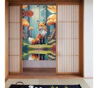 WZYWHJ Rideaux de qualité avec imprimés de renard forêt pixels, séparateurs de pièce polyvalents pour la maison, le bureau, la cuisine, rideaux élégants et fonctionnels, 86,4 x 142,2 cm