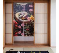 WZYWHJ Rideaux imprimés Little Snake in The Flowerbed - Séparateurs de pièce polyvalents pour la maison, le bureau, la cuisine, la salle de bain - Rideau élégant et fonctionnel 86,4 x 142,2 cm