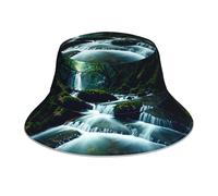 WZYWHJ River in The Forest - Chapeau bob réversible imprimé - pour homme et femme - Protection pour voyage et activités de plein air - Noir - Taille unique
