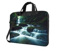 WZYWHJ River In The Forest Pattern Ultra-mince Portable Single Shoulder Laptop Bag Computer Accessories Soft Shockproof for Laptops, Noir , 13 inch
