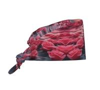 WZYWHJ Roses by The Sea Chapeau de travail de nettoyage pour homme et femme, sangle élastique réglable