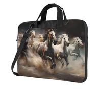 WZYWHJ Running of the Horses Printing Ultra-Thin Portable Single Shoulder Laptop Bag Computer Accessories Soft Shockproof for Laptop, Noir , 13 inch