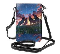 WZYWHJ Sac à bandoulière à rabat en cuir Steppe Wolf pour téléphone - Cadeau polyvalent pour femme pour la marche, le camping, le shopping et les voyages