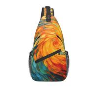 WZYWHJ Sac à bandoulière décontracté imprimé tourbillons colorés pour homme avec grande capacité de stockage et bandoulière réglable