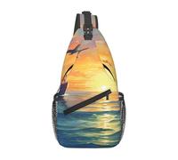 WZYWHJ Sac à bandoulière décontracté pour homme avec grande capacité de stockage et bandoulière réglable Motif bateaux en mer