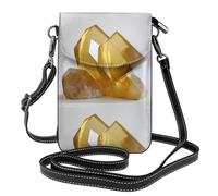 WZYWHJ Sac à bandoulière en cuir à rabat pour téléphone portable avec motif sculpture en cristal - Cadeau polyvalent pour la marche, le camping, le shopping et les voyages