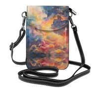 WZYWHJ Sac à bandoulière en cuir à rabat pour téléphone portable Motif ciel étoilé magique aquarelle - Cadeau polyvalent pour la marche, le camping, le shopping et les voyages