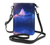 WZYWHJ Sac à bandoulière en cuir à rabat pour téléphone portable Motif montagnes - Cadeau polyvalent pour la marche, le camping, le shopping et les voyages