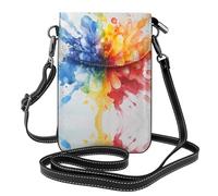 WZYWHJ Sac à bandoulière en cuir avec impression explosion de peinture pour femme avec bandoulière réglable
