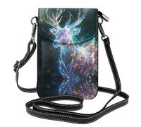 WZYWHJ Sac à bandoulière en cuir avec imprimé cerf Sika holographique pour femme avec bandoulière réglable