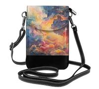 WZYWHJ Sac à bandoulière en cuir avec motif aquarelle ciel étoilé magique pour femme avec bandoulière réglable