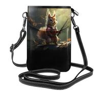 WZYWHJ Sac à bandoulière en cuir avec motif écureuil courageux pour femme avec bandoulière réglable