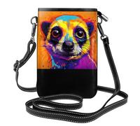 WZYWHJ Sac à bandoulière en cuir avec motif suricate coloré pour femme avec bandoulière réglable