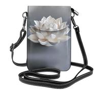 WZYWHJ Sac à bandoulière en cuir fait à la main avec motif lotus pour téléphone - Cadeau polyvalent pour femme, marche, camping, shopping et voyage