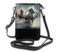 WZYWHJ Sac à bandoulière en cuir pour femme avec bandoulière réglable Motif chevaux