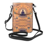 WZYWHJ Sac à bandoulière en cuir pour femme avec impression de yoga et méditation avec bandoulière réglable