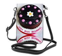 WZYWHJ Sac à bandoulière en cuir pour femme avec impression gâteau chocolat noir