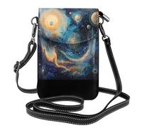 WZYWHJ Sac à bandoulière en cuir pour femme Motif peinture planète avec bandoulière réglable