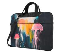 WZYWHJ Sac à bandoulière pour ordinateur portable avec impression de méduses graffitis personnalisées, ultra fin, accessoires informatiques, doux et résistant aux chocs pour ordinateurs portables