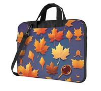 WZYWHJ Sac à bandoulière ultra fin pour ordinateur portable avec motif feuilles dégradées d'érable - Doux et résistant aux chocs, Noir , 14 inch
