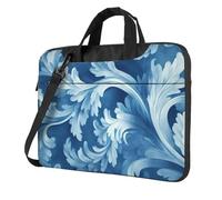 WZYWHJ Sac d'ordinateur portable ultra fin à épaule unique avec motif d'herbe bouclée bleue, accessoires informatiques, doux et résistant aux chocs pour ordinateurs portables, Noir , 13 inch