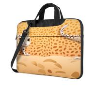 WZYWHJ Sac pour ordinateur portable 13" avec intérieur doux, plusieurs poches, idéal pour les hommes, les voyages et les affaires, noir, motif léopard sable