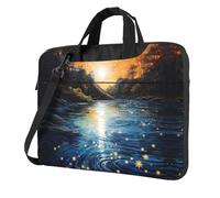 WZYWHJ Sac pour ordinateur portable 13" imprimé fleuve étincelant avec intérieur doux, plusieurs poches, idéal pour les hommes, les voyages et les affaires