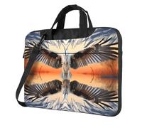 WZYWHJ Sac pour ordinateur portable 14" imprimé oiseaux avec ailes ouvertes - avec intérieur doux, plusieurs poches, idéal pour les hommes, les voyages et les affaires