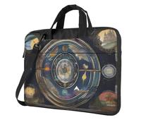 WZYWHJ Sac pour ordinateur portable avec imprimé boussole de tarot - avec intérieur doux, plusieurs poches, idéal pour les hommes, les voyages et les affaires, Noir/blanc, 13 inch