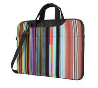WZYWHJ Sac pour ordinateur portable avec imprimé lignes verticales irrégulières - avec intérieur doux, plusieurs poches - Idéal pour les hommes, les voyages et les affaires, Noir/blanc, 13 inch