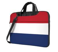 WZYWHJ Sac pour ordinateur portable imprimé drapeau néerlandais avec intérieur doux, plusieurs poches, idéal pour les hommes, les voyages et les affaires, Noir/blanc, 13 inch