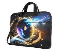 WZYWHJ Sac pour ordinateur portable motif étoile céleste avec intérieur doux, plusieurs poches, idéal pour les hommes, les voyages et les affaires, Noir/blanc, 14 inch