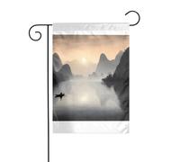 Wzywhj Sansui, image d'entreprise japonaise drapeau de jardin d'été double face décoration cour 30,5 x 45,7 cm