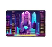 WZYWHJ Sci-Fi City Impression Tapis de sol antidérapant 91,4 x 61 cm pour salon, bureau, table basse, lit, balcon