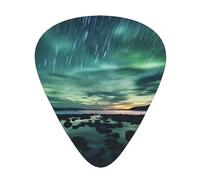 Wzywhj Sea Under The Aurora Borealis Lot de 12 médiators imprimés pour ukulélé, guitare électrique ou acoustique