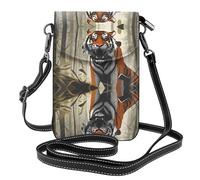 WZYWHJ Serious Tiger Prints Sac à bandoulière en cuir pour femme avec bandoulière réglable