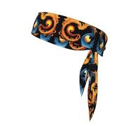 WZYWHJ Serre-tête avec symbole du feu et de l'eau, serre-tête de sport, bandeau pour homme et femme, bandeau pour la course à pied, l'entraînement, le football