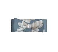 WZYWHJ Serre-tête en porcelaine avec motif fleur de lotus blanc et élastique doux pour nouveau-nés et filles