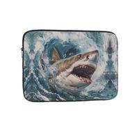 WZYWHJ Shark in the Waves Housse antichoc pour ordinateur portable 13" pour homme et femme, voyage d'affaires, école, bureau, usage quotidien