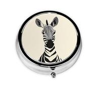 WZYWHJ Simple Zebra Prints Boîte à médicaments circulaire de voyage portable avec compartiments Mini distributeur de pilules