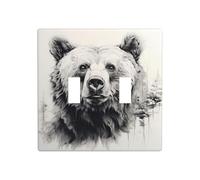 WZYWHJ Sketch Bear Panneau thermoplastique imprimé pour interrupteur mural décoratif qui n'est pas facilement endommagé