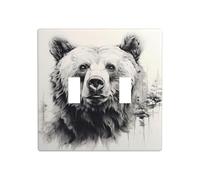 WZYWHJ Sketch Bear Plaque murale décorative imprimée 11,4 x 11,4 cm, durable et élégante pour les zones résidentielles et commerciales