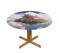 WZYWHJ Sky City Nappe ronde imprimée imperméable et infroissable pour table de salle à manger