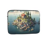 WZYWHJ Small Town on The Island Housse antichoc pour ordinateur portable 10" pour homme et femme, voyage d'affaires, école, bureau, usage quotidien
