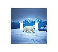 WZYWHJ Snowy Mountain Plaque murale décorative imprimée ours polaire 11,4 x 11,4 cm, durable et élégante pour les zones résidentielles et commerciales